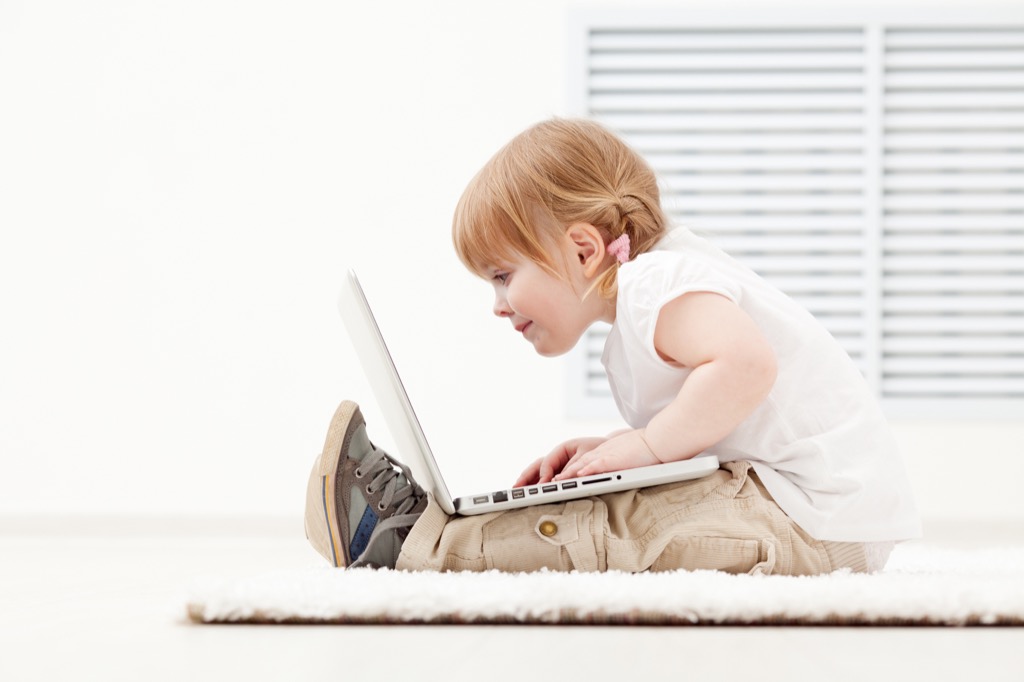 Child with laptop