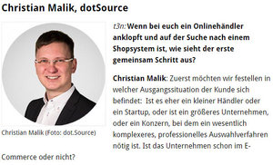 Selecting Shop Systems: dotSource CEO Christian Malik in T3N Interview