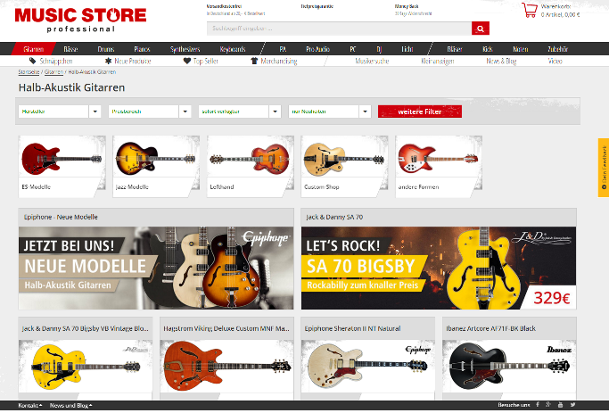 Screenshot: musicstore.de