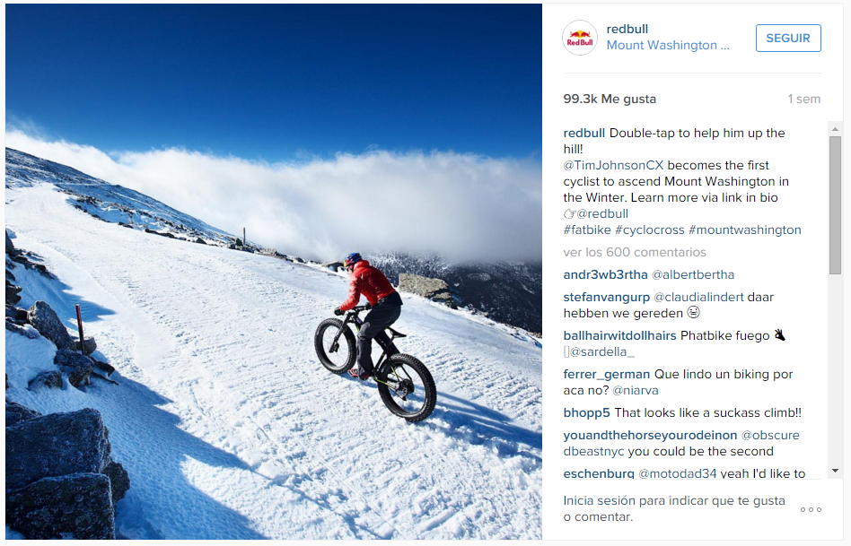 Screenshot taken from Redbull Instagram