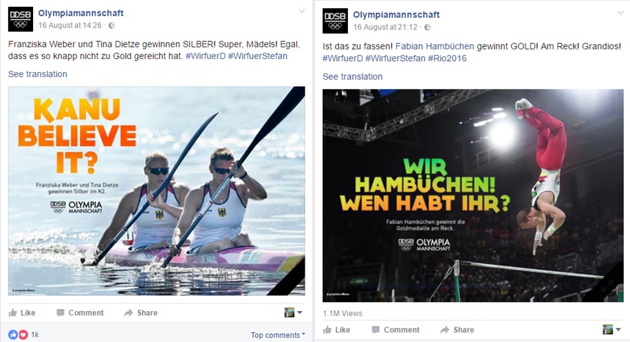 Quelle: Facebook Profile - DOSB (@Olympiamannschaft)